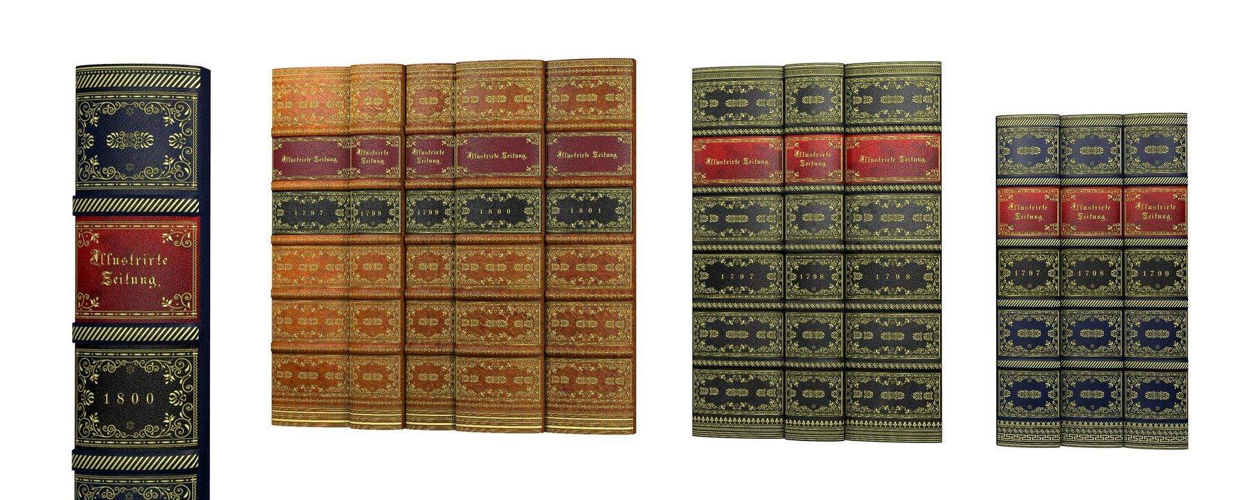 Tłoczone w skórze złocone książki segregatory