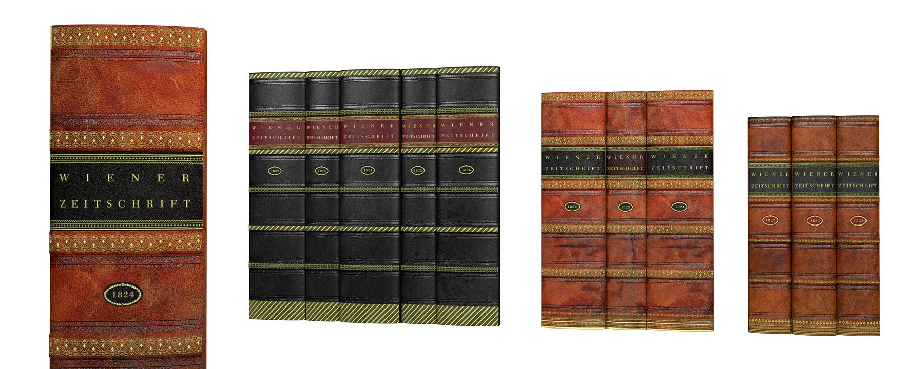 Tłoczone segregatory grzbiety książek